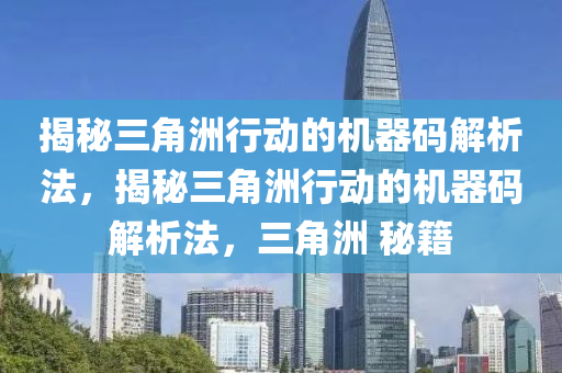 揭秘三角洲行动的机器码解析法，揭秘三角洲行动的机器码解析法，三角洲 秘籍
