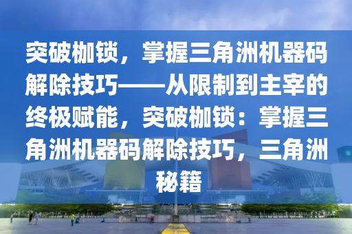 突破枷锁，掌握三角洲机器码解除技巧——从限制到主宰的终极赋能，突破枷锁：掌握三角洲机器码解除技巧，三角洲 秘籍