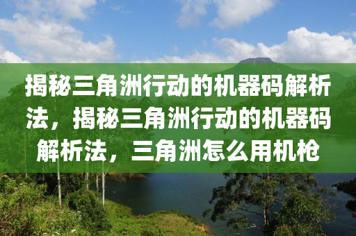 揭秘三角洲行动的机器码解析法，揭秘三角洲行动的机器码解析法，三角洲怎么用机枪