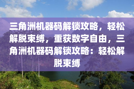 三角洲机器码解锁攻略，轻松解脱束缚，重获数字自由，三角洲机器码解锁攻略：轻松解脱束缚