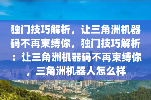 独门技巧解析，让三角洲机器码不再束缚你，独门技巧解析：让三角洲机器码不再束缚你，三角洲机器人怎么样