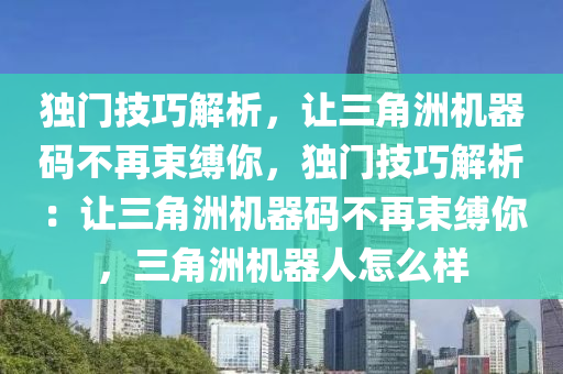 独门技巧解析，让三角洲机器码不再束缚你，独门技巧解析：让三角洲机器码不再束缚你，三角洲机器人怎么样