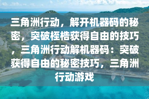 三角洲行动，解开机器码的秘密，突破桎梏获得自由的技巧，三角洲行动解机器码：突破获得自由的秘密技巧，三角洲行动游戏
