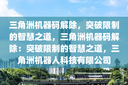 三角洲机器码解除，突破限制的智慧之道，三角洲机器码解除：突破限制的智慧之道，三角洲机器人科技有限公司
