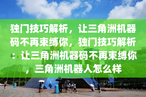 独门技巧解析，让三角洲机器码不再束缚你，独门技巧解析：让三角洲机器码不再束缚你，三角洲机器人怎么样