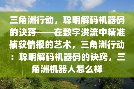 三角洲行动，聪明解码机器码的诀窍——在数字洪流中精准捕获情报的艺术，三角洲行动：聪明解码机器码的诀窍，三角洲机器人怎么样