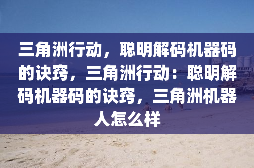 三角洲行动，聪明解码机器码的诀窍，三角洲行动：聪明解码机器码的诀窍，三角洲机器人怎么样