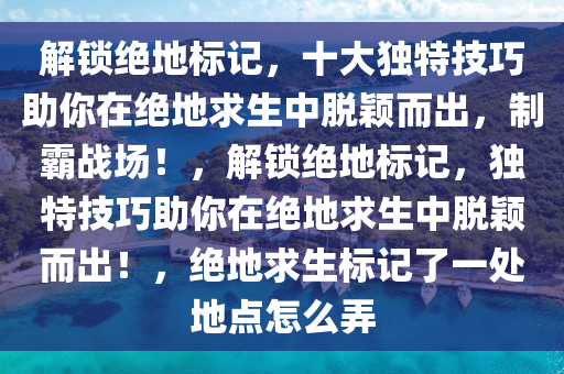 解锁绝地标记，十大独特技巧助你在绝地求生中脱颖而出，制霸战场！，解锁绝地标记，独特技巧助你在绝地求生中脱颖而出！，绝地求生标记了一处地点怎么弄