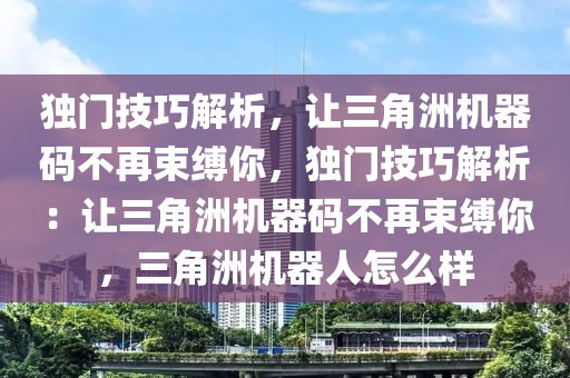 独门技巧解析，让三角洲机器码不再束缚你，独门技巧解析：让三角洲机器码不再束缚你，三角洲机器人怎么样