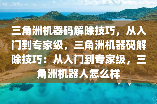 三角洲机器码解除技巧，从入门到专家级，三角洲机器码解除技巧：从入门到专家级，三角洲机器人怎么样