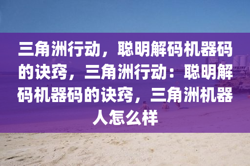 三角洲行动，聪明解码机器码的诀窍，三角洲行动：聪明解码机器码的诀窍，三角洲机器人怎么样