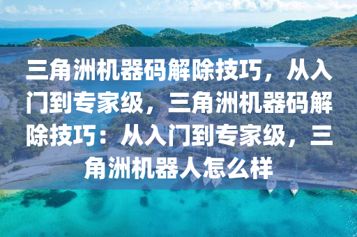三角洲机器码解除技巧，从入门到专家级，三角洲机器码解除技巧：从入门到专家级，三角洲机器人怎么样