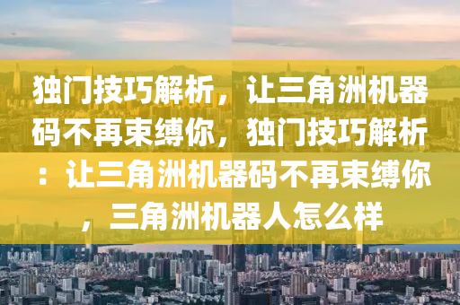 独门技巧解析，让三角洲机器码不再束缚你，独门技巧解析：让三角洲机器码不再束缚你，三角洲机器人怎么样