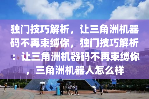 独门技巧解析，让三角洲机器码不再束缚你，独门技巧解析：让三角洲机器码不再束缚你，三角洲机器人怎么样