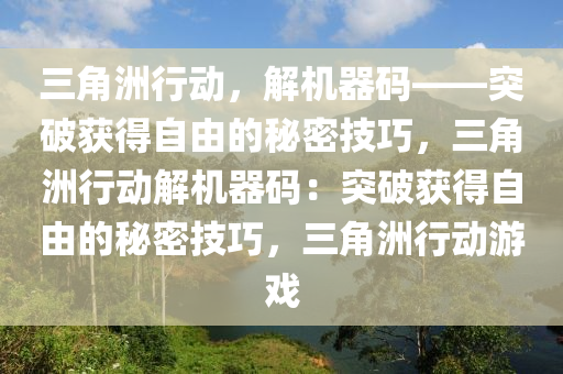 三角洲行动，解机器码——突破获得自由的秘密技巧，三角洲行动解机器码：突破获得自由的秘密技巧，三角洲行动游戏