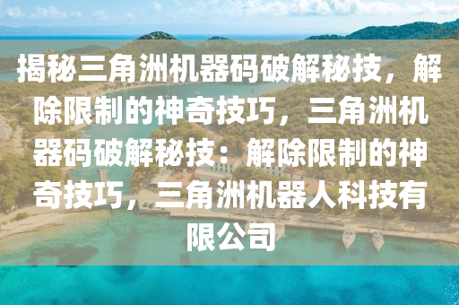 揭秘三角洲机器码破解秘技，解除限制的神奇技巧，三角洲机器码破解秘技：解除限制的神奇技巧，三角洲机器人科技有限公司