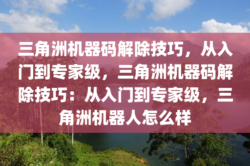 三角洲机器码解除技巧，从入门到专家级，三角洲机器码解除技巧：从入门到专家级，三角洲机器人怎么样