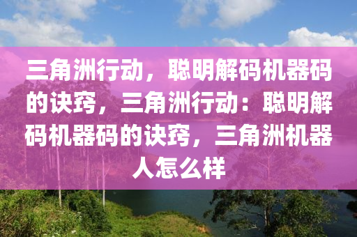 三角洲行动，聪明解码机器码的诀窍，三角洲行动：聪明解码机器码的诀窍，三角洲机器人怎么样