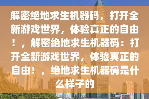 解密绝地求生机器码，打开全新游戏世界，体验真正的自由！，解密绝地求生机器码：打开全新游戏世界，体验真正的自由！，绝地求生机器码是什么样子的