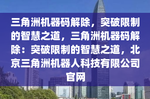 三角洲机器码解除，突破限制的智慧之道，三角洲机器码解除：突破限制的智慧之道，北京三角洲机器人科技有限公司官网