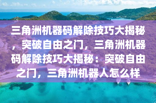 三角洲机器码解除技巧大揭秘，突破自由之门，三角洲机器码解除技巧大揭秘：突破自由之门，三角洲机器人怎么样