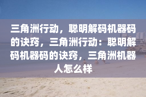 三角洲行动，聪明解码机器码的诀窍，三角洲行动：聪明解码机器码的诀窍，三角洲机器人怎么样