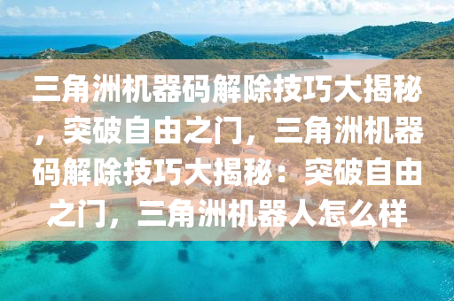 三角洲机器码解除技巧大揭秘，突破自由之门，三角洲机器码解除技巧大揭秘：突破自由之门，三角洲机器人怎么样