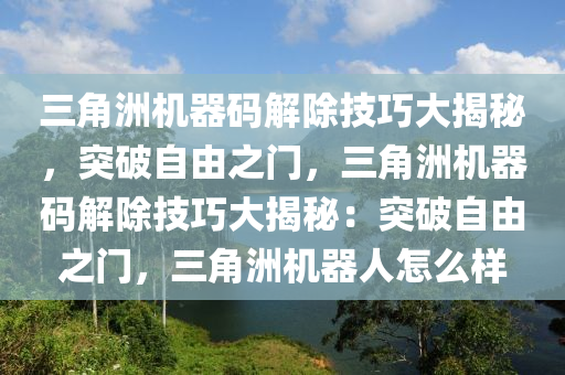 三角洲机器码解除技巧大揭秘，突破自由之门，三角洲机器码解除技巧大揭秘：突破自由之门，三角洲机器人怎么样