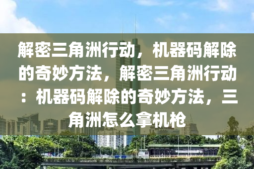 解密三角洲行动，机器码解除的奇妙方法，解密三角洲行动：机器码解除的奇妙方法，三角洲怎么拿机枪
