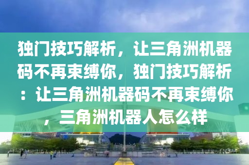 独门技巧解析，让三角洲机器码不再束缚你，独门技巧解析：让三角洲机器码不再束缚你，三角洲机器人怎么样