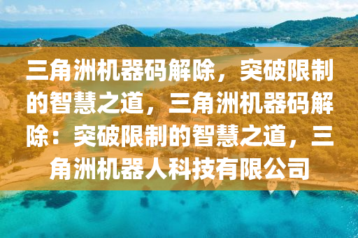 三角洲机器码解除，突破限制的智慧之道，三角洲机器码解除：突破限制的智慧之道，三角洲机器人科技有限公司