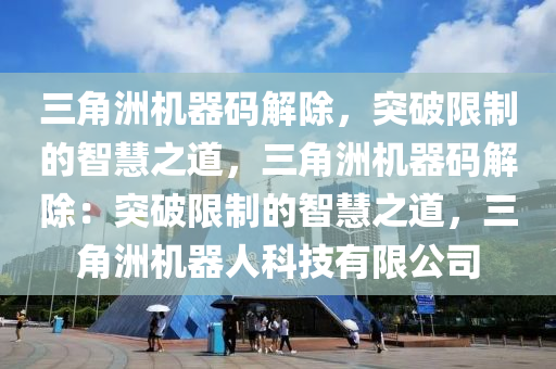 三角洲机器码解除，突破限制的智慧之道，三角洲机器码解除：突破限制的智慧之道，三角洲机器人科技有限公司