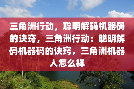 三角洲行动，聪明解码机器码的诀窍，三角洲行动：聪明解码机器码的诀窍，三角洲机器人怎么样