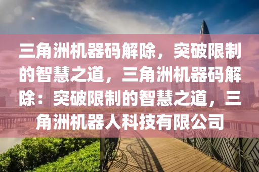 三角洲机器码解除，突破限制的智慧之道，三角洲机器码解除：突破限制的智慧之道，三角洲机器人科技有限公司
