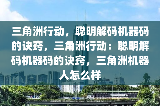 三角洲行动，聪明解码机器码的诀窍，三角洲行动：聪明解码机器码的诀窍，三角洲机器人怎么样