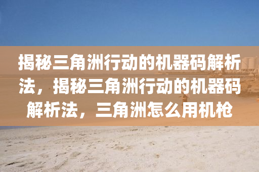 揭秘三角洲行动的机器码解析法，揭秘三角洲行动的机器码解析法，三角洲怎么用机枪