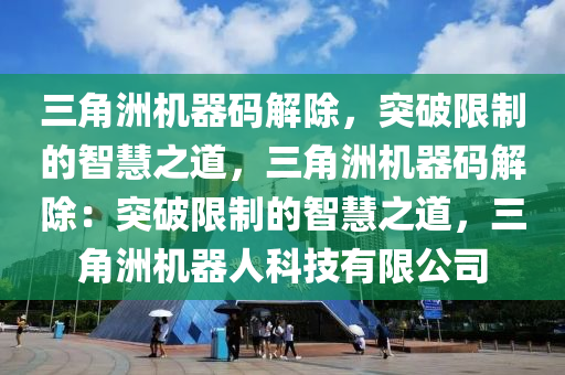 三角洲机器码解除，突破限制的智慧之道，三角洲机器码解除：突破限制的智慧之道，三角洲机器人科技有限公司