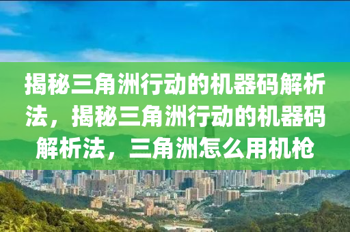 揭秘三角洲行动的机器码解析法，揭秘三角洲行动的机器码解析法，三角洲怎么用机枪