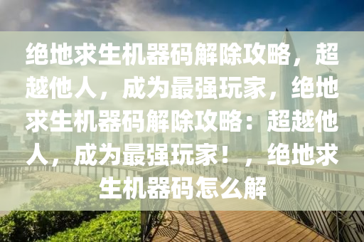 绝地求生机器码解除攻略，超越他人，成为最强玩家，绝地求生机器码解除攻略：超越他人，成为最强玩家！，绝地求生机器码怎么解