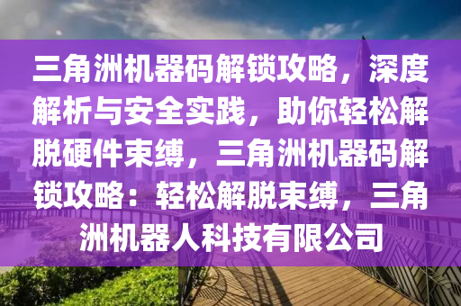 三角洲机器码解锁攻略，深度解析与安全实践，助你轻松解脱硬件束缚，三角洲机器码解锁攻略：轻松解脱束缚，三角洲机器人科技有限公司