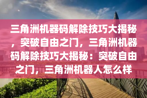 三角洲机器码解除技巧大揭秘，突破自由之门，三角洲机器码解除技巧大揭秘：突破自由之门，三角洲机器人怎么样