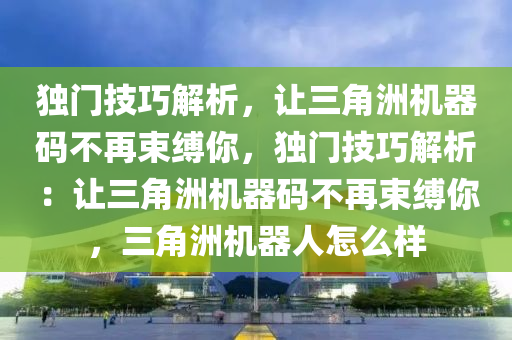 独门技巧解析，让三角洲机器码不再束缚你，独门技巧解析：让三角洲机器码不再束缚你，三角洲机器人怎么样