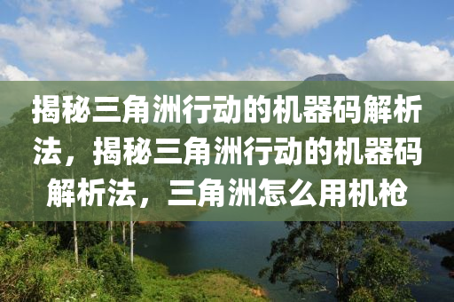 揭秘三角洲行动的机器码解析法，揭秘三角洲行动的机器码解析法，三角洲怎么用机枪