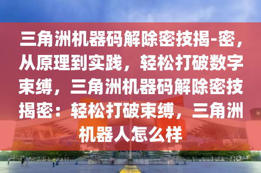 三角洲机器码解除密技揭-密，从原理到实践，轻松打破数字束缚，三角洲机器码解除密技揭密：轻松打破束缚，三角洲机器人怎么样