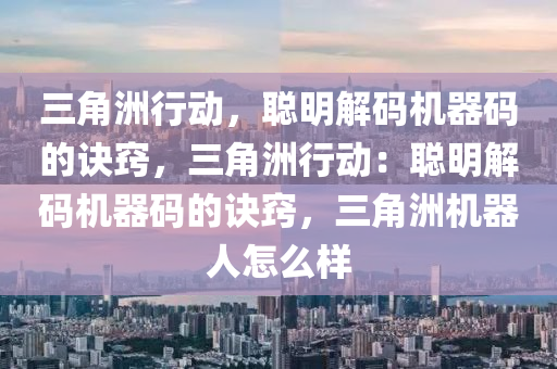 三角洲行动，聪明解码机器码的诀窍，三角洲行动：聪明解码机器码的诀窍，三角洲机器人怎么样