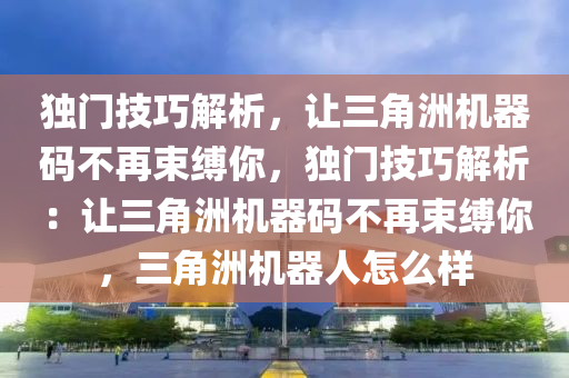 独门技巧解析，让三角洲机器码不再束缚你，独门技巧解析：让三角洲机器码不再束缚你，三角洲机器人怎么样