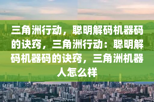 三角洲行动，聪明解码机器码的诀窍，三角洲行动：聪明解码机器码的诀窍，三角洲机器人怎么样