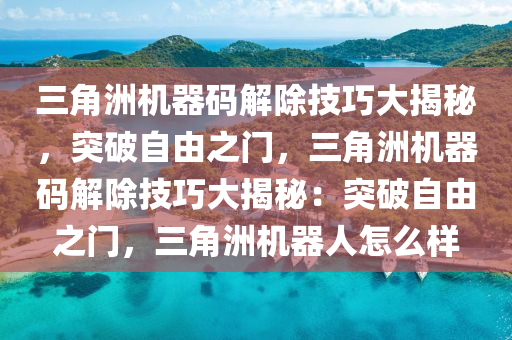 三角洲机器码解除技巧大揭秘，突破自由之门，三角洲机器码解除技巧大揭秘：突破自由之门，三角洲机器人怎么样