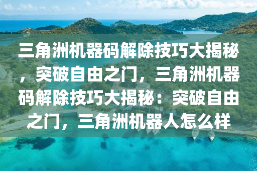 三角洲机器码解除技巧大揭秘，突破自由之门，三角洲机器码解除技巧大揭秘：突破自由之门，三角洲机器人怎么样