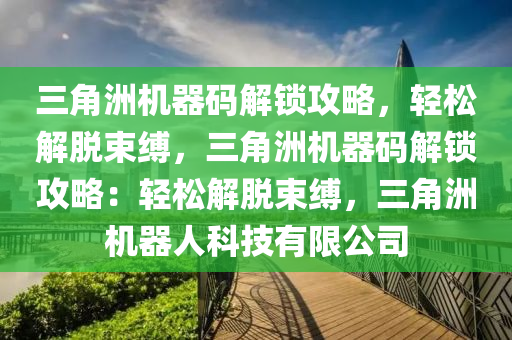 三角洲机器码解锁攻略，轻松解脱束缚，三角洲机器码解锁攻略：轻松解脱束缚，三角洲机器人科技有限公司